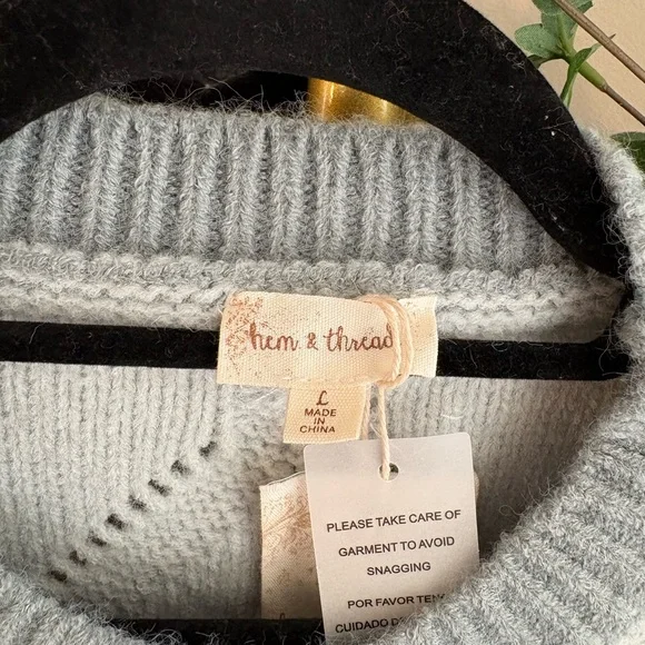 Hem & Thread mint Diamond Knit Sweater - Picture 3 of 4